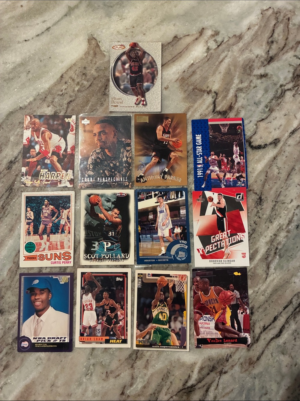 Set of 13 Vintage Basketball Trading Cards Collection - Mixed Players